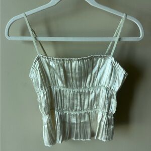 Free People Elegant Cream Ruched Women's Top